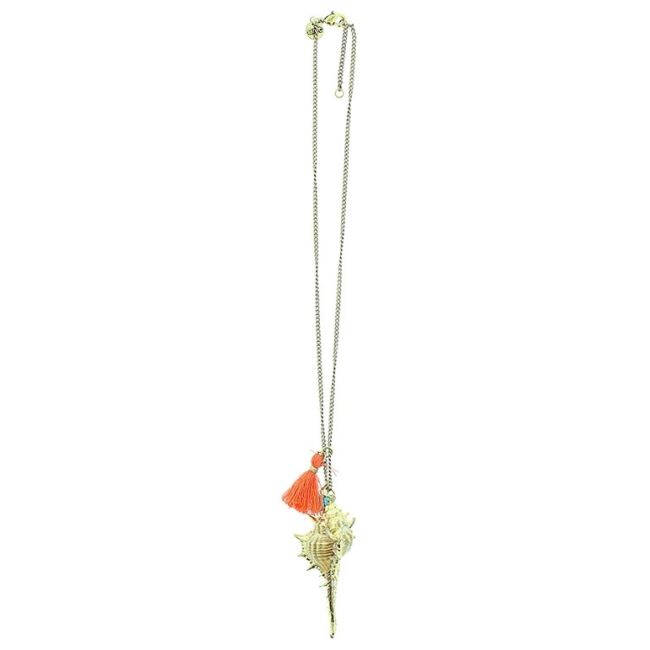 METAL CONCH PENDANT SHORT NECKLACE