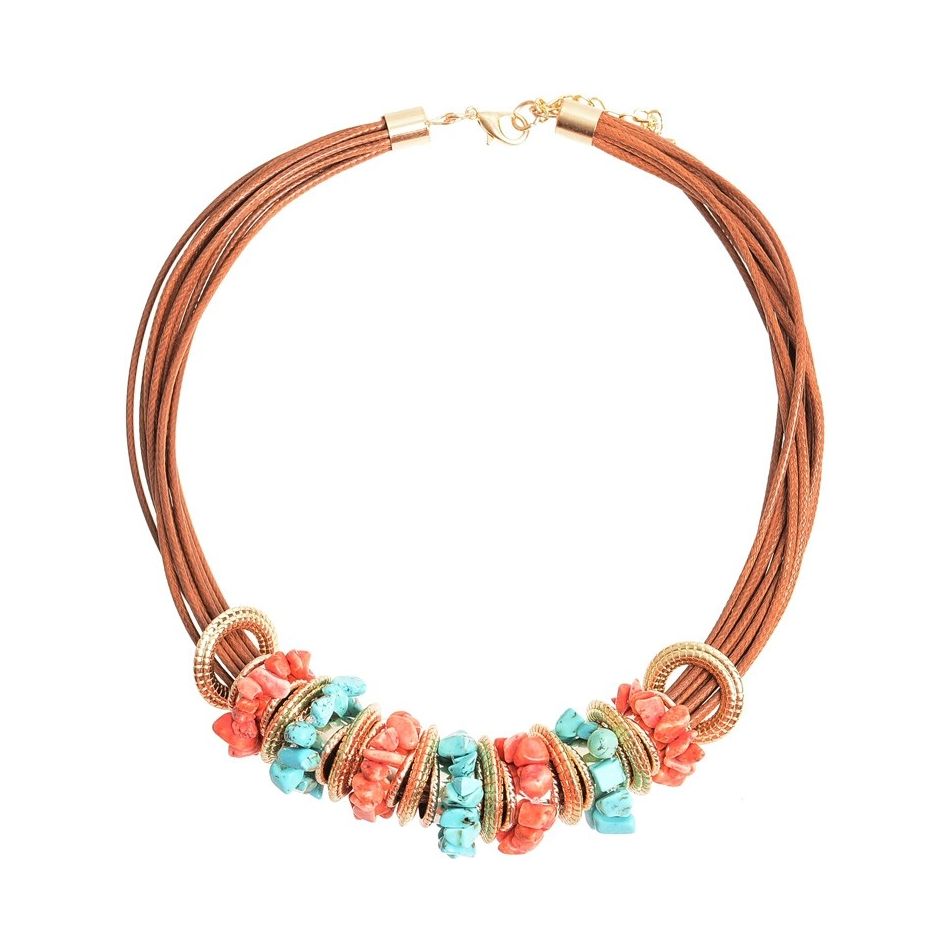 SHORT NECKLACE BEADS RINGS STONES