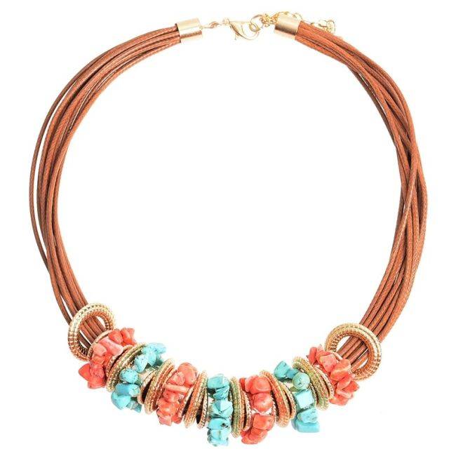 SHORT NECKLACE BEADS RINGS STONES