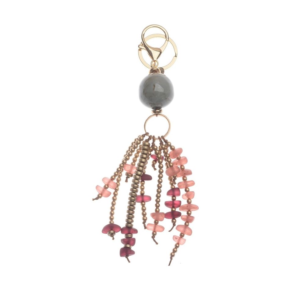 KEYCHAIN PENDANT FRINGE BEADS