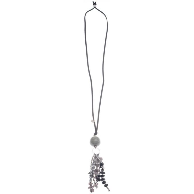 COLLAR LARGO COLGANTE FLECO CUENTAS