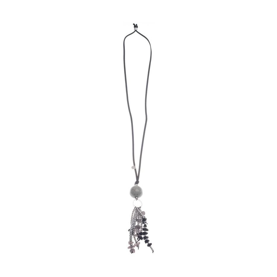 LONG NECKLACE PENDANT FRINGE BEADS