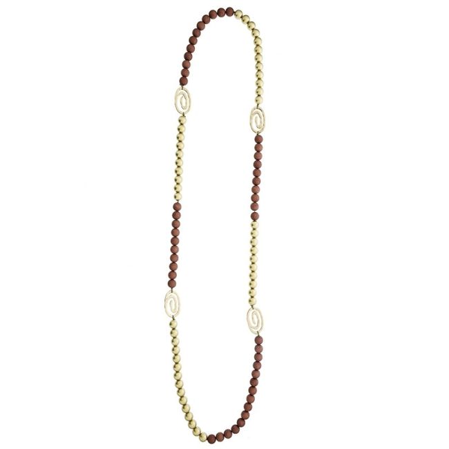 METAL SPIRAL RESIN BEADS LONG NECKLACE