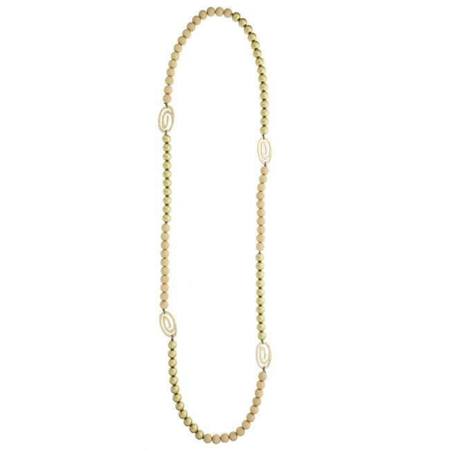 METAL SPIRAL RESIN BEADS LONG NECKLACE