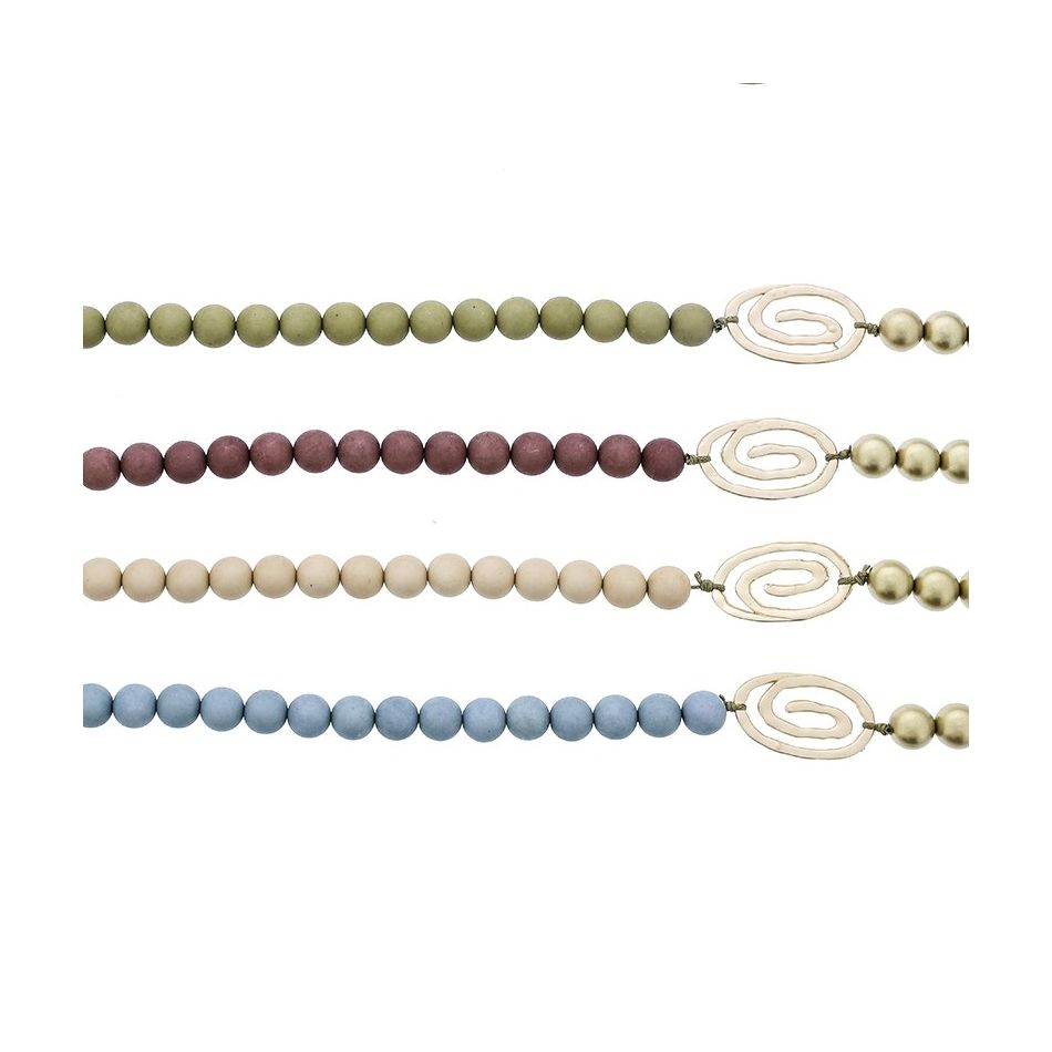 METAL SPIRAL RESIN BEADS LONG NECKLACE