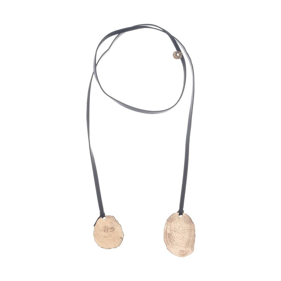 LONG DOUBLE METAL PENDANT NECKLACE