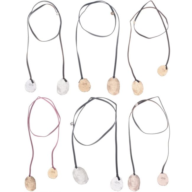 LONG DOUBLE METAL PENDANT NECKLACE