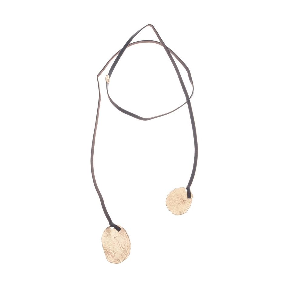 LONG DOUBLE METAL PENDANT NECKLACE