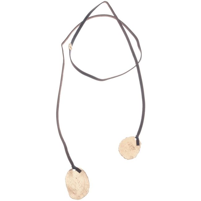 LONG DOUBLE METAL PENDANT NECKLACE