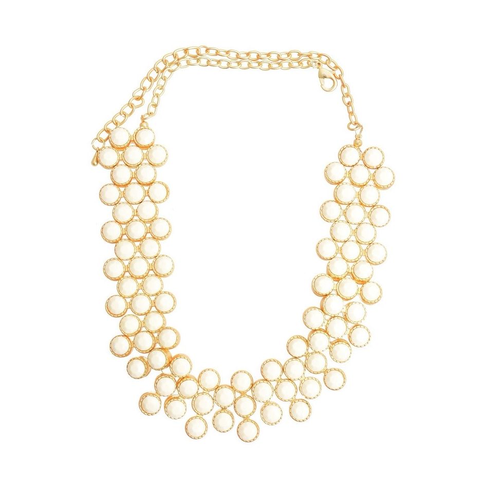 METAL SHORT NECKLACE WITH ENCRUSTED CRYSTALS