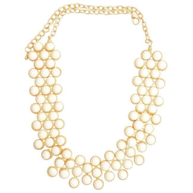 METAL SHORT NECKLACE WITH ENCRUSTED CRYSTALS