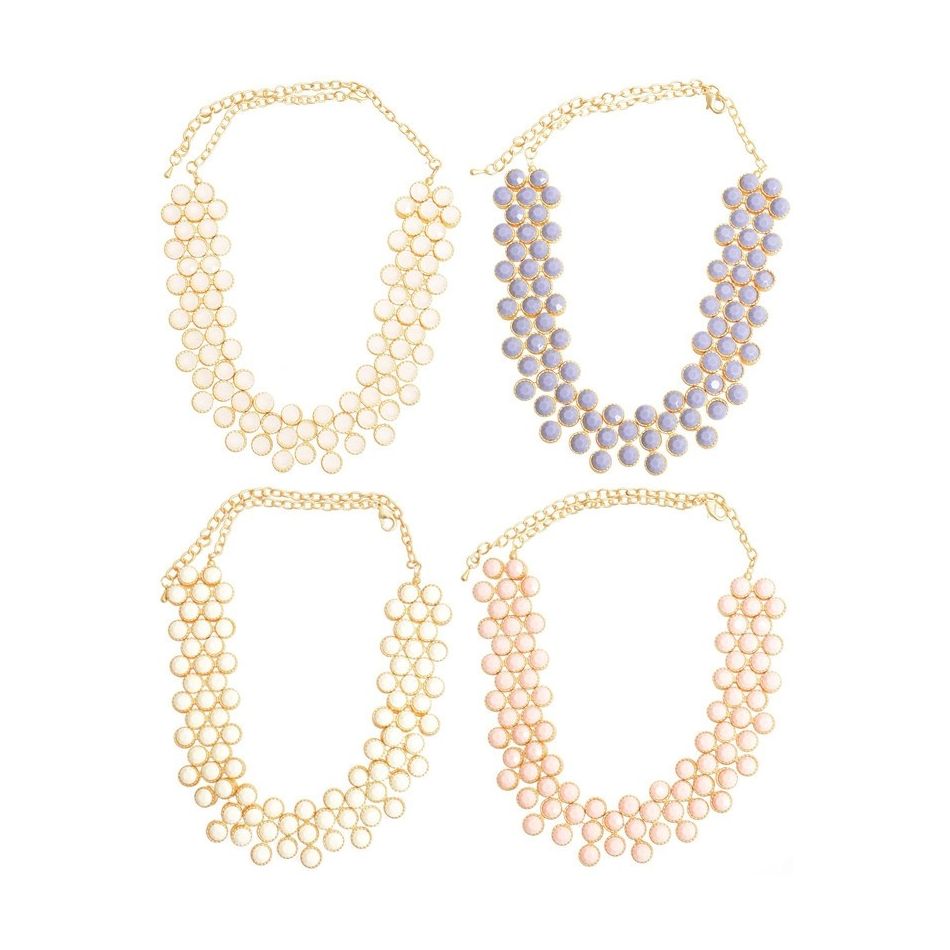 METAL SHORT NECKLACE WITH ENCRUSTED CRYSTALS