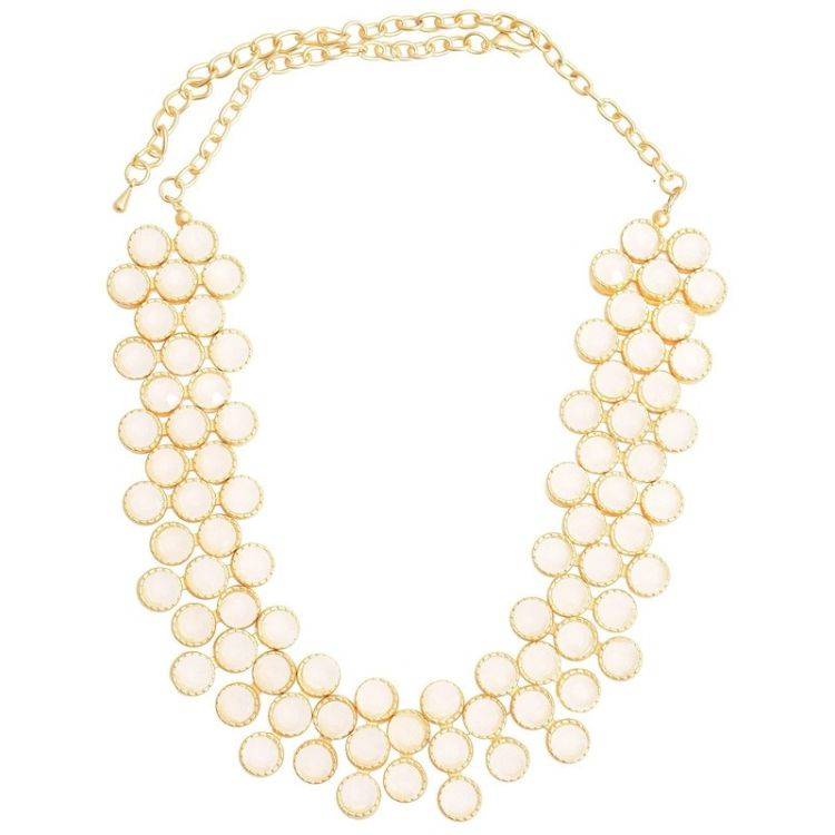METAL SHORT NECKLACE WITH ENCRUSTED CRYSTALS
