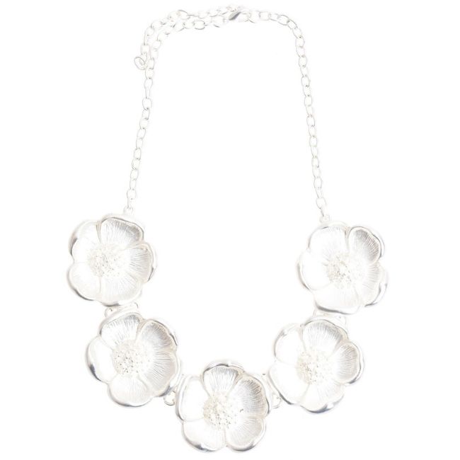 METAL FLOWERS SHORT NECKLACE