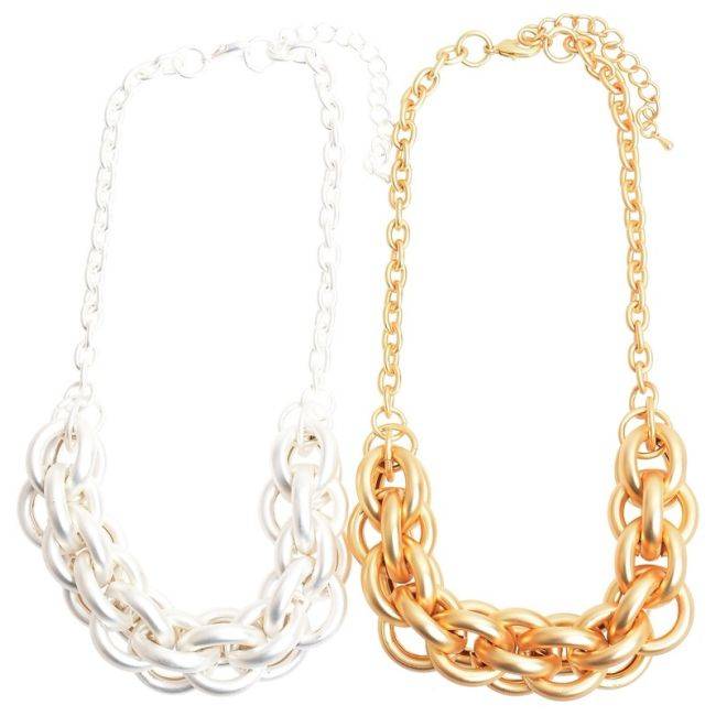 METAL CHAINS SHORT NECKLACE