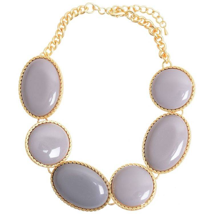 RESIN METAL BEADS SHORT NECKLACE 2