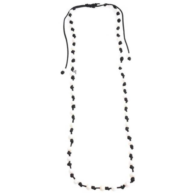 COLLAR LARGO NUDOS PERLAS CULTIVADAS
