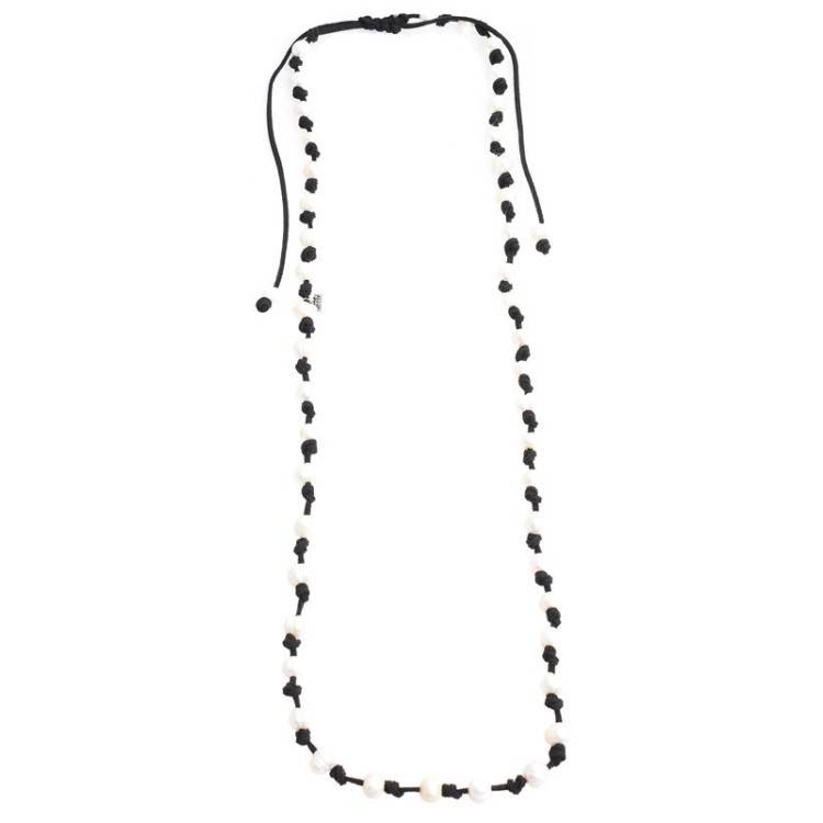 COLLAR LARGO NUDOS PERLAS CULTIVADAS