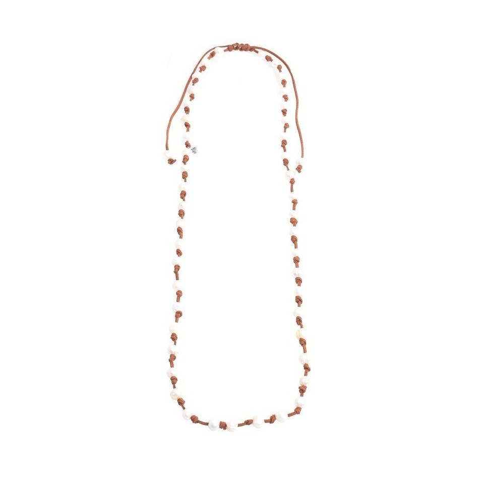 COLLAR LARGO NUDOS PERLAS CULTIVADAS