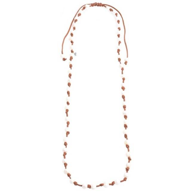 COLLAR LARGO NUDOS PERLAS CULTIVADAS