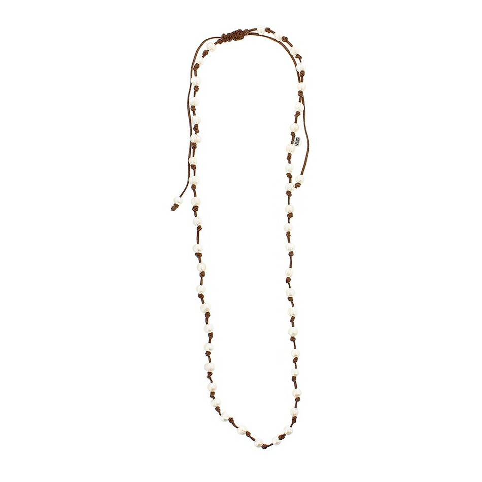 COLLAR LARGO NUDOS PERLAS CULTIVADAS