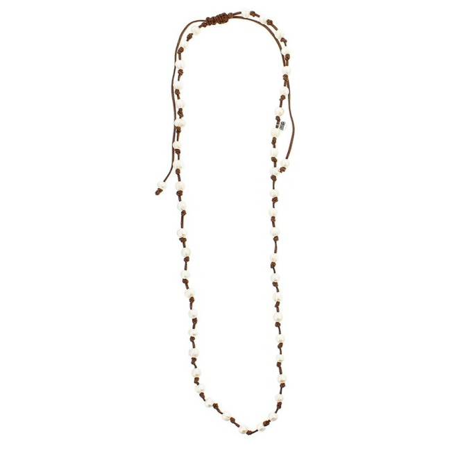 COLLAR LARGO NUDOS PERLAS CULTIVADAS