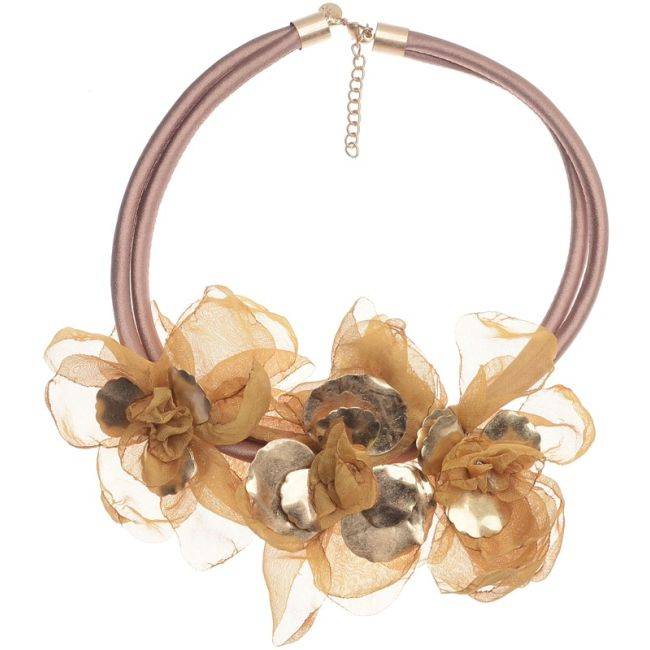 GARGANTILLA FLORES TELA METAL