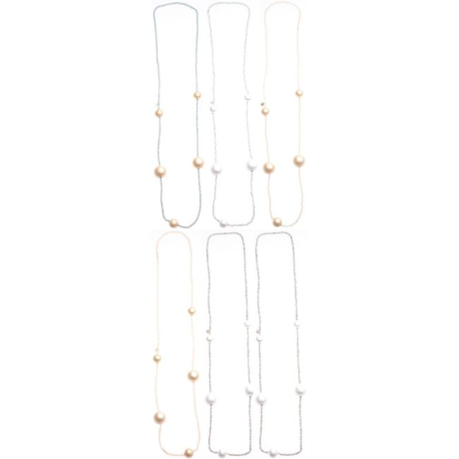 LONG NECKLACE WITH FACETED CRYSTALS AND BALLS