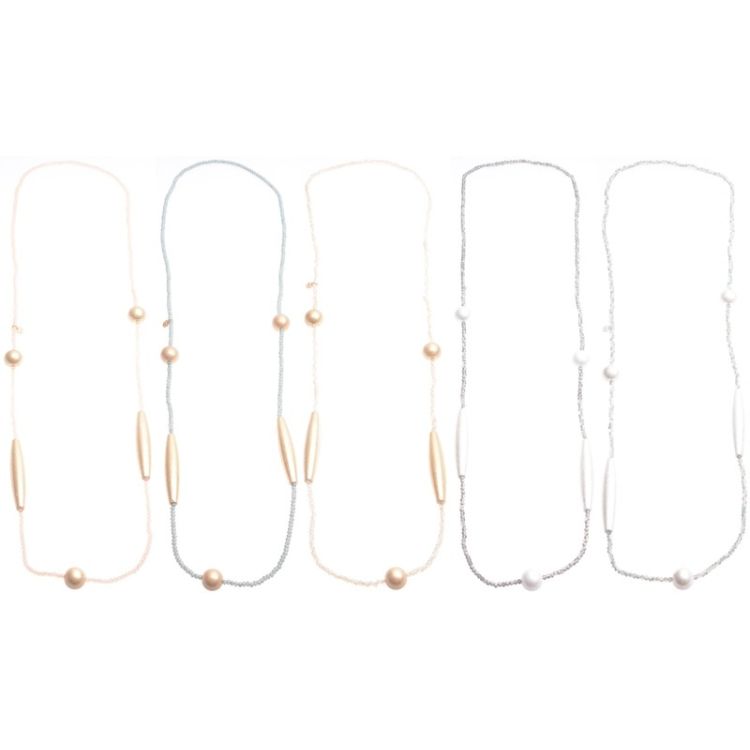 LONG NECKLACE WITH FACETED CRYSTALS AND BEADS 2