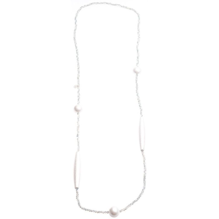 COLLAR LARGO CRISTALES FACETADOS CUENTAS