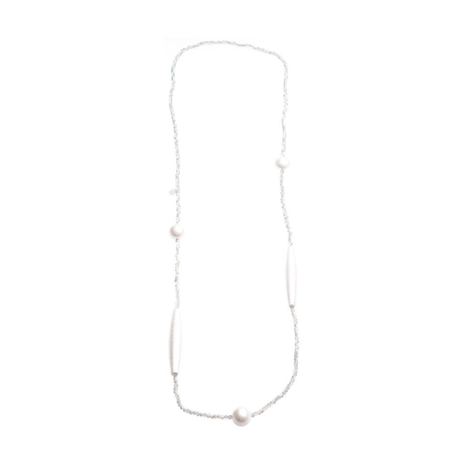COLLAR LARGO CRISTALES FACETADOS CUENTAS