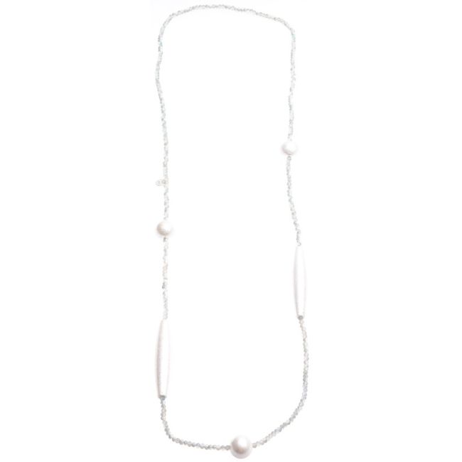 COLLAR LARGO CRISTALES FACETADOS CUENTAS