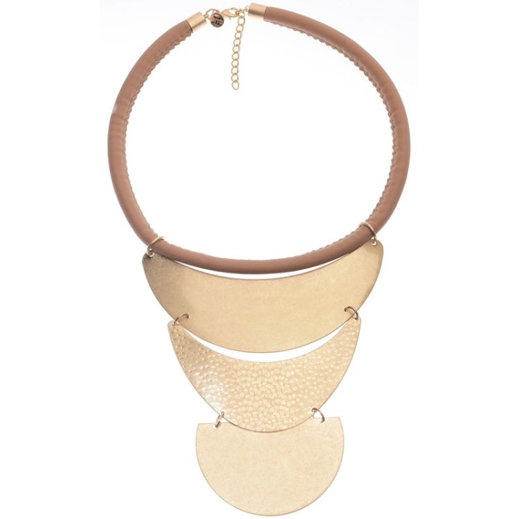 TRIPLE METAL PENDANT SHORT NECKLACE 2