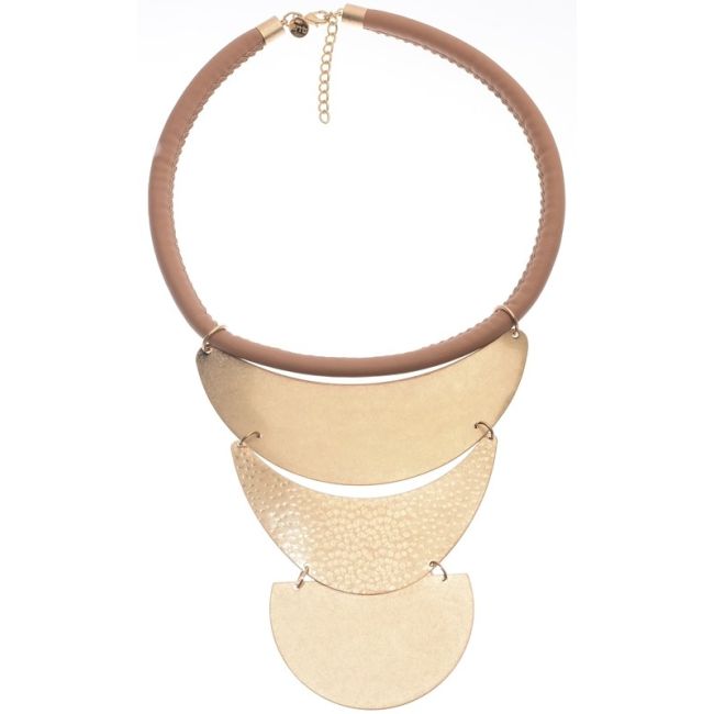 TRIPLE METAL PENDANT SHORT NECKLACE