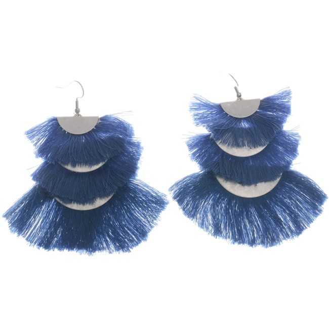 METAL TRIPLE FRINGE EARRINGS