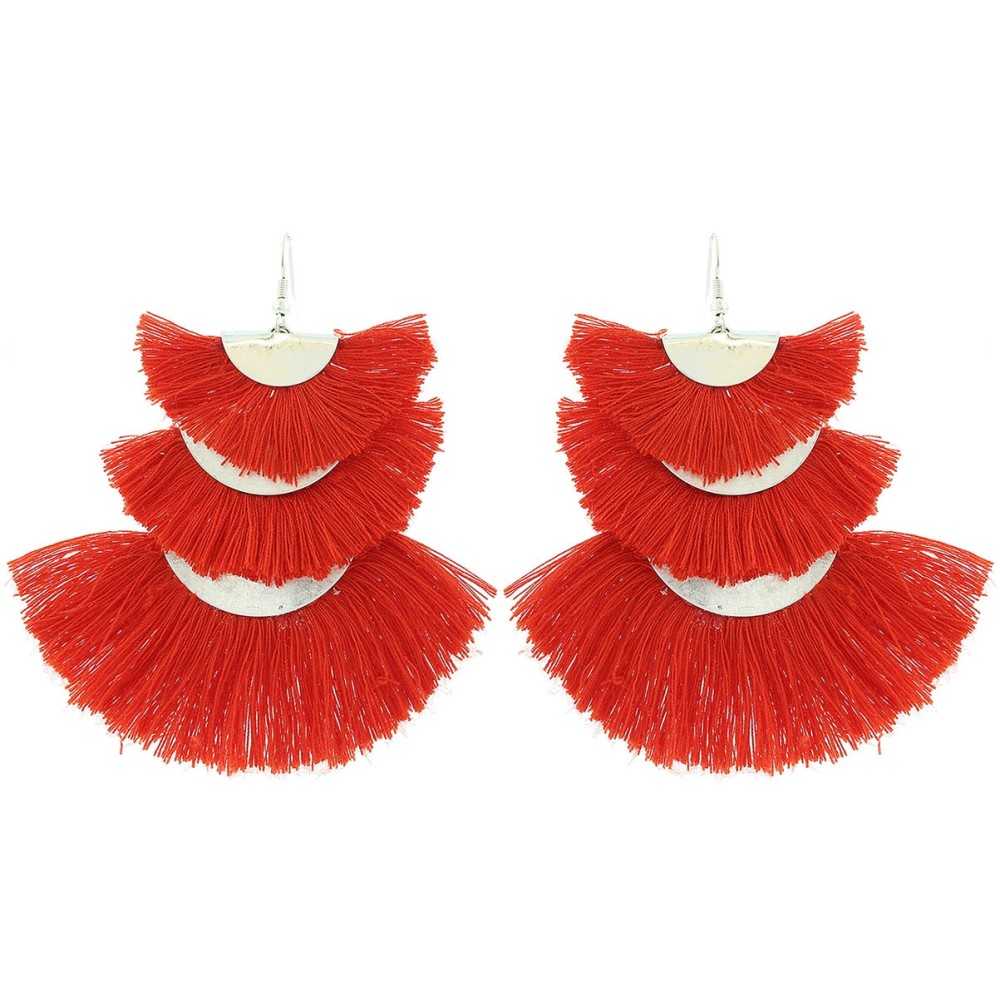 METAL TRIPLE FRINGE EARRINGS