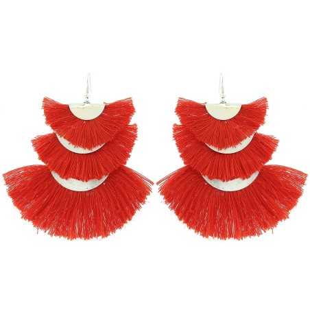 METAL TRIPLE FRINGE EARRINGS