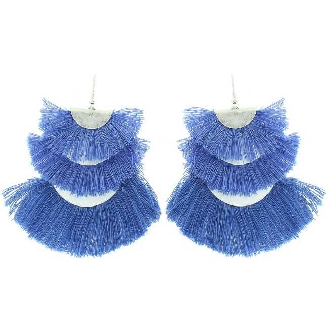 METAL TRIPLE FRINGE EARRINGS