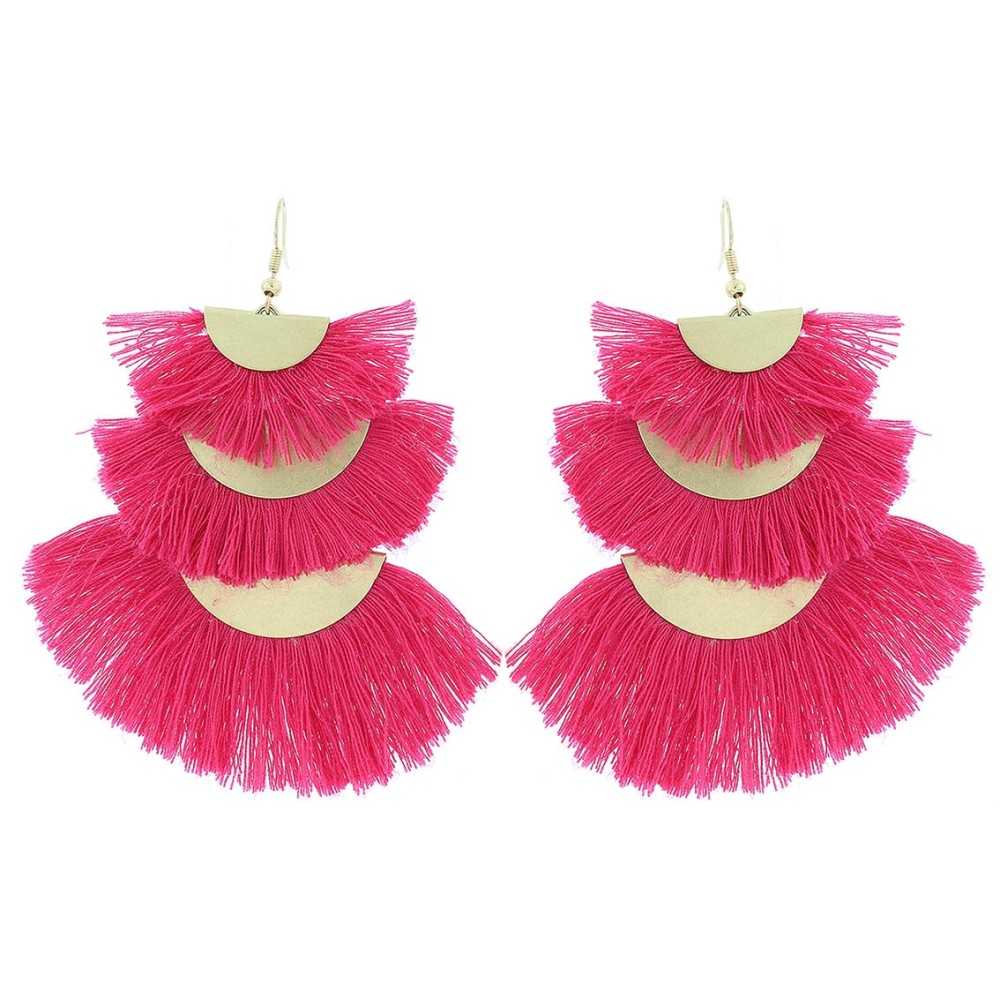 METAL TRIPLE FRINGE EARRINGS