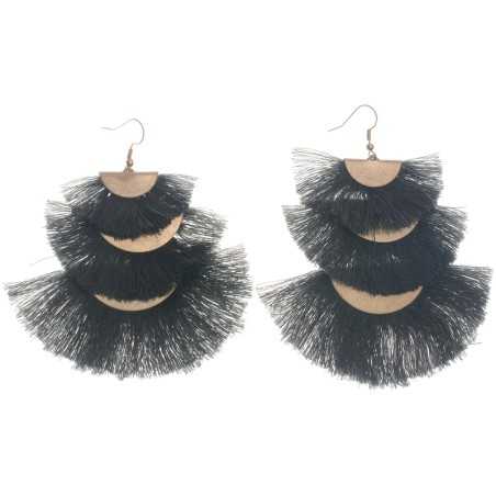 METAL TRIPLE FRINGE EARRINGS