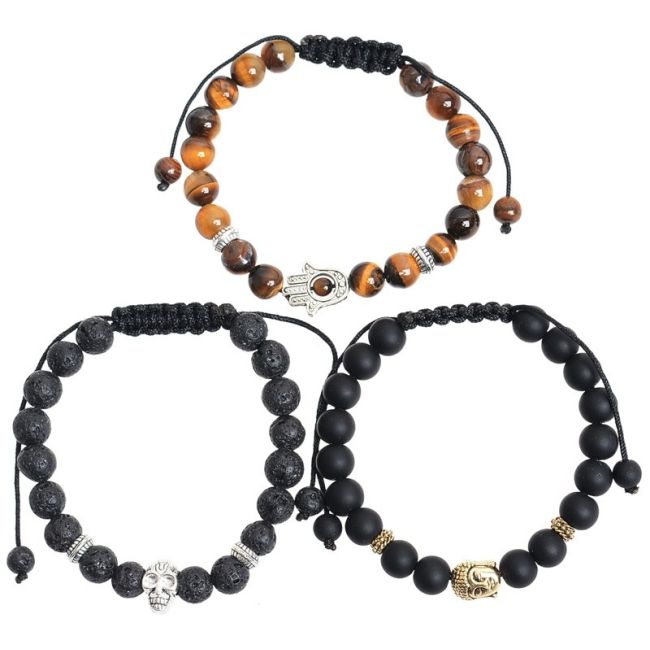 PULSERA ABALORIO MACRAMÉ CUENTAS