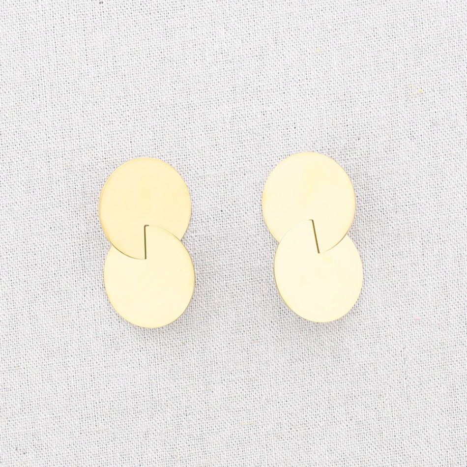 PENDIENTES ACERO DOBLE CHAPA CRUZADA