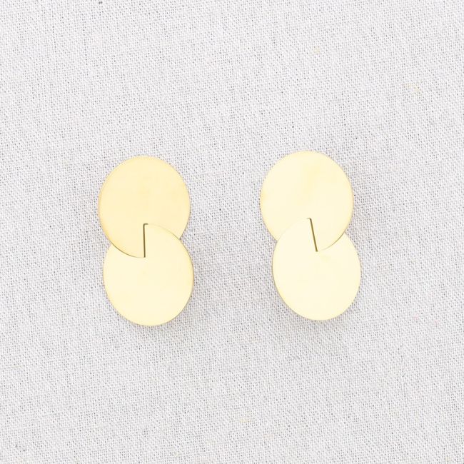 PENDIENTES ACERO DOBLE CHAPA CRUZADA