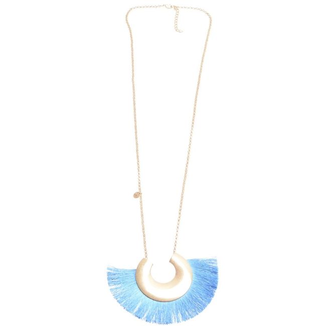 COLLAR LARGO COLGANTE FORMA U METAL FLECO