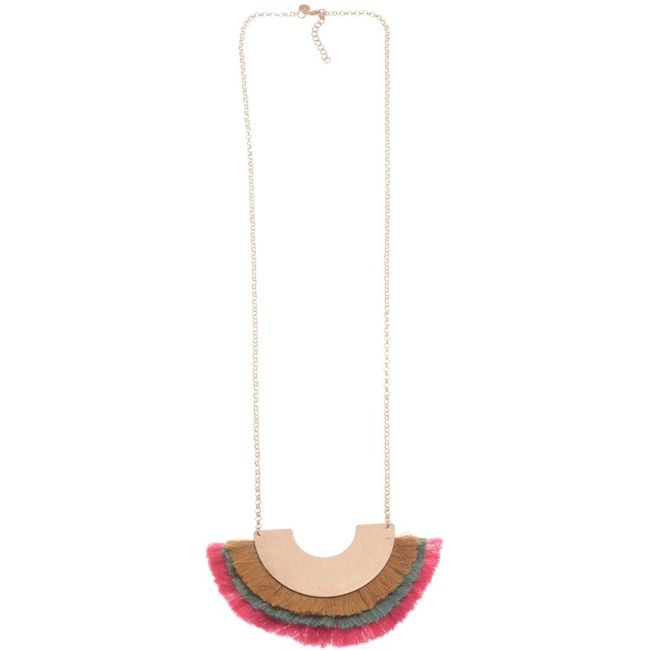 COLLAR LARGO COLGANTE METAL TRIPLE FLECO