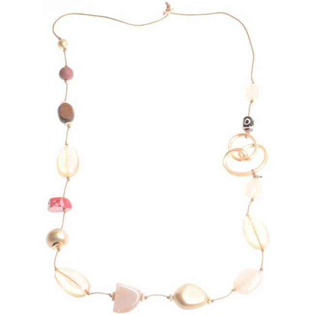LONG NECKLACE WITH RESIN BEADS