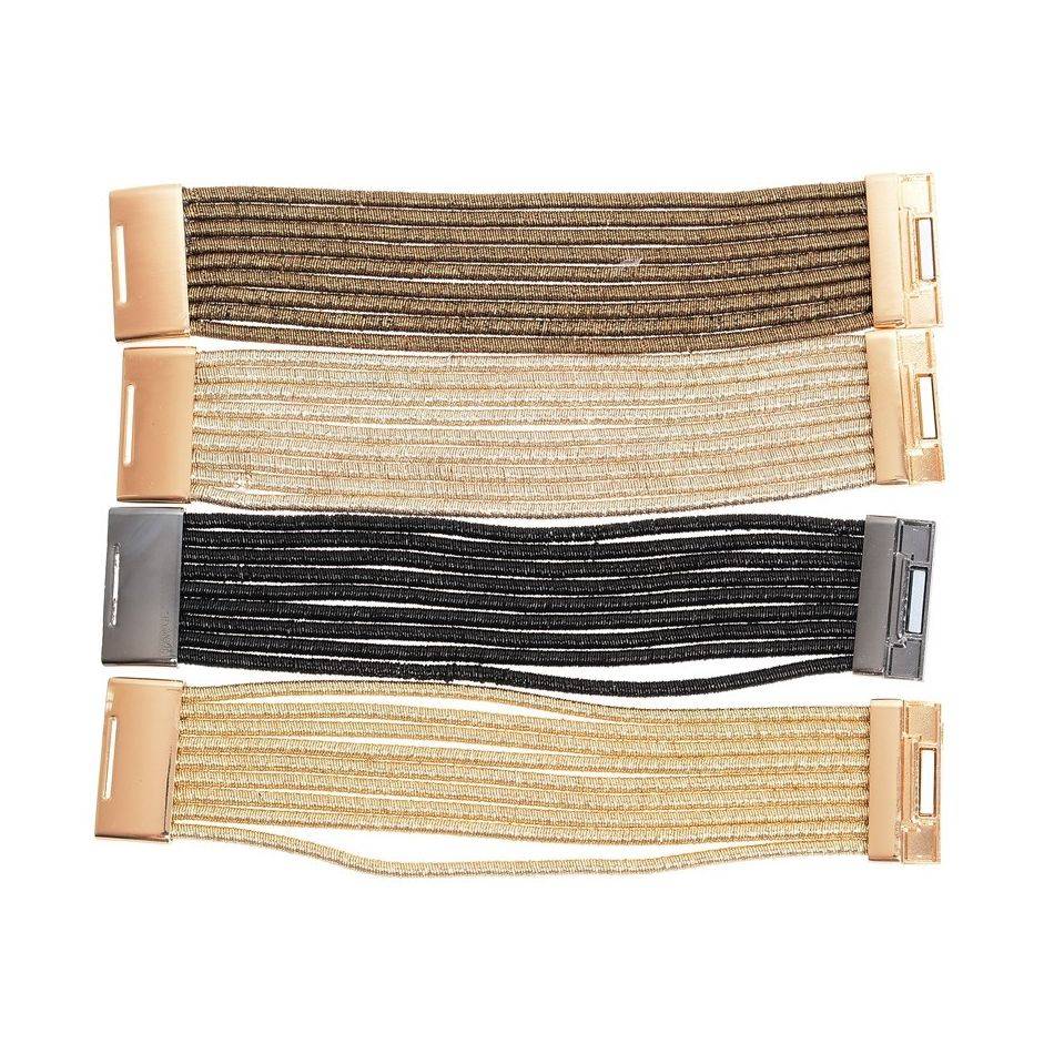5 ROWS METALLIC FINISH BRACELET