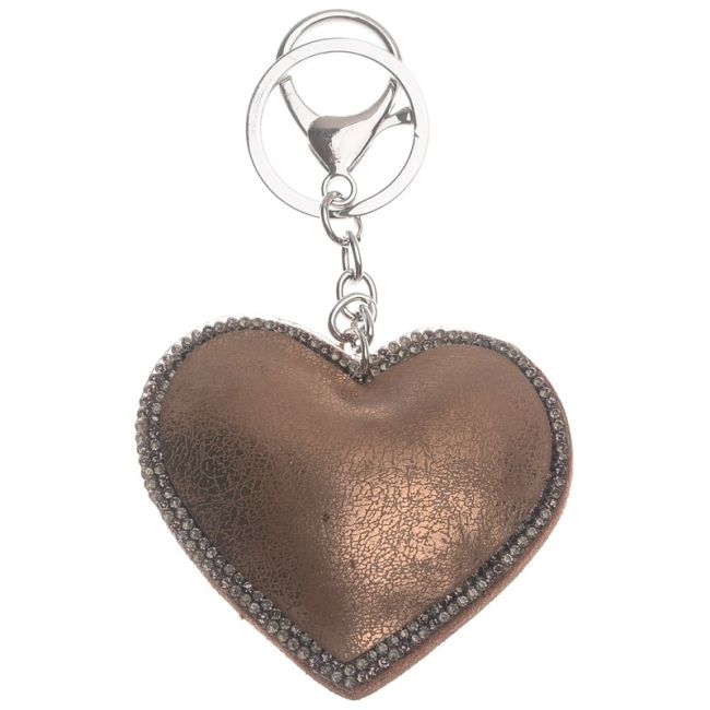 CRYSTAL LINED HEART KEYCHAIN