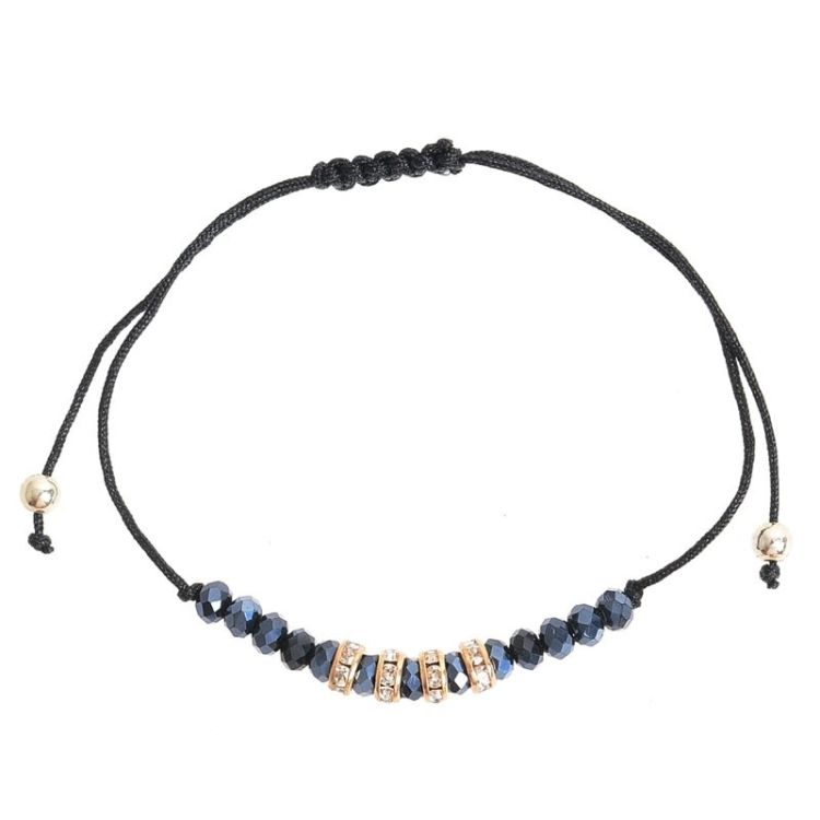 PULSERA MACRAMÉ CUENTAS CRISTALES