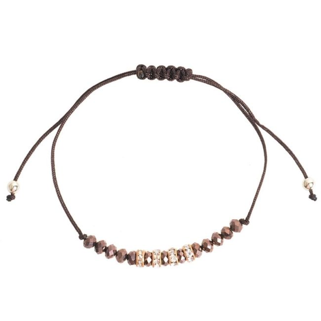 MACRAMÉ BRACELET WITH CRYSTAL BEADS